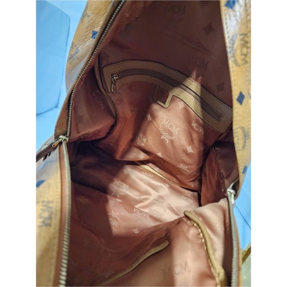 Authentic MCM Visetos Medium Sprinkle Stud Stark Backpack Cognac - Picture 12 of 16